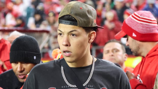 Jackson Mahomes attends a Chiefs game in Nov. 2023.